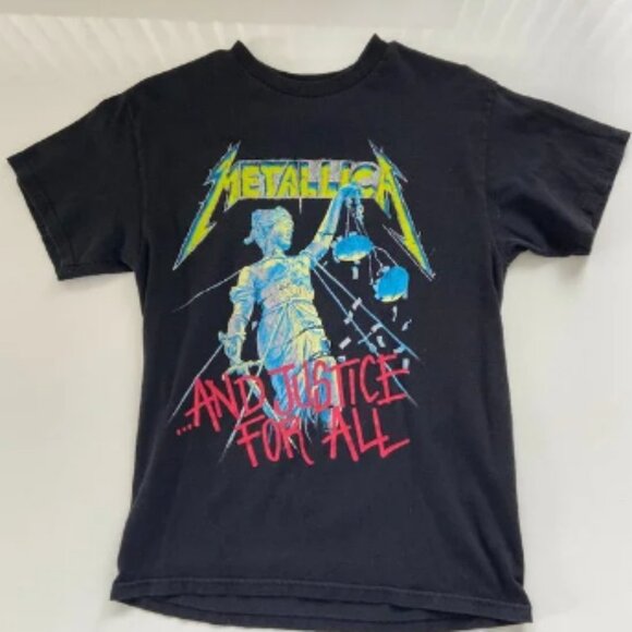 2016 Metallica ...And Justice For All Music Band Rock Logo Shirt Mens Medium - Picture 1 of 5